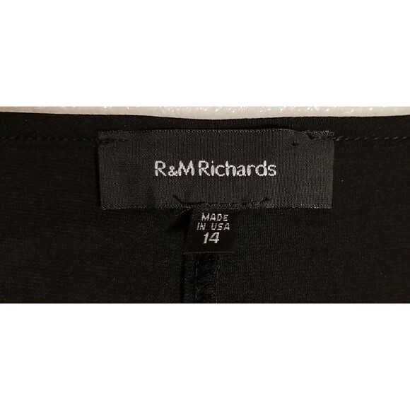 R & M Richards Women 14 Black Stretch Dress Velvet Burn Out Bell Sleeve     T 23 - Picture 6 of 7